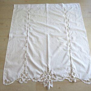 Mainstay White Tiers-Battenberg Curtain Panel 30" W x 36" L One Panel
